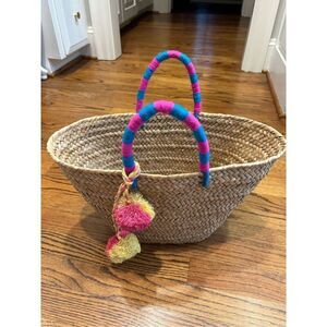 Kayu St Tropez Pom Pom Straw Tote